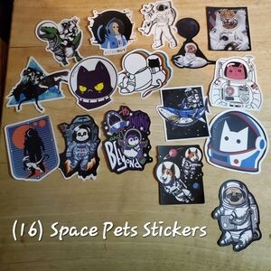 (16) Space Pet Sticker Lot